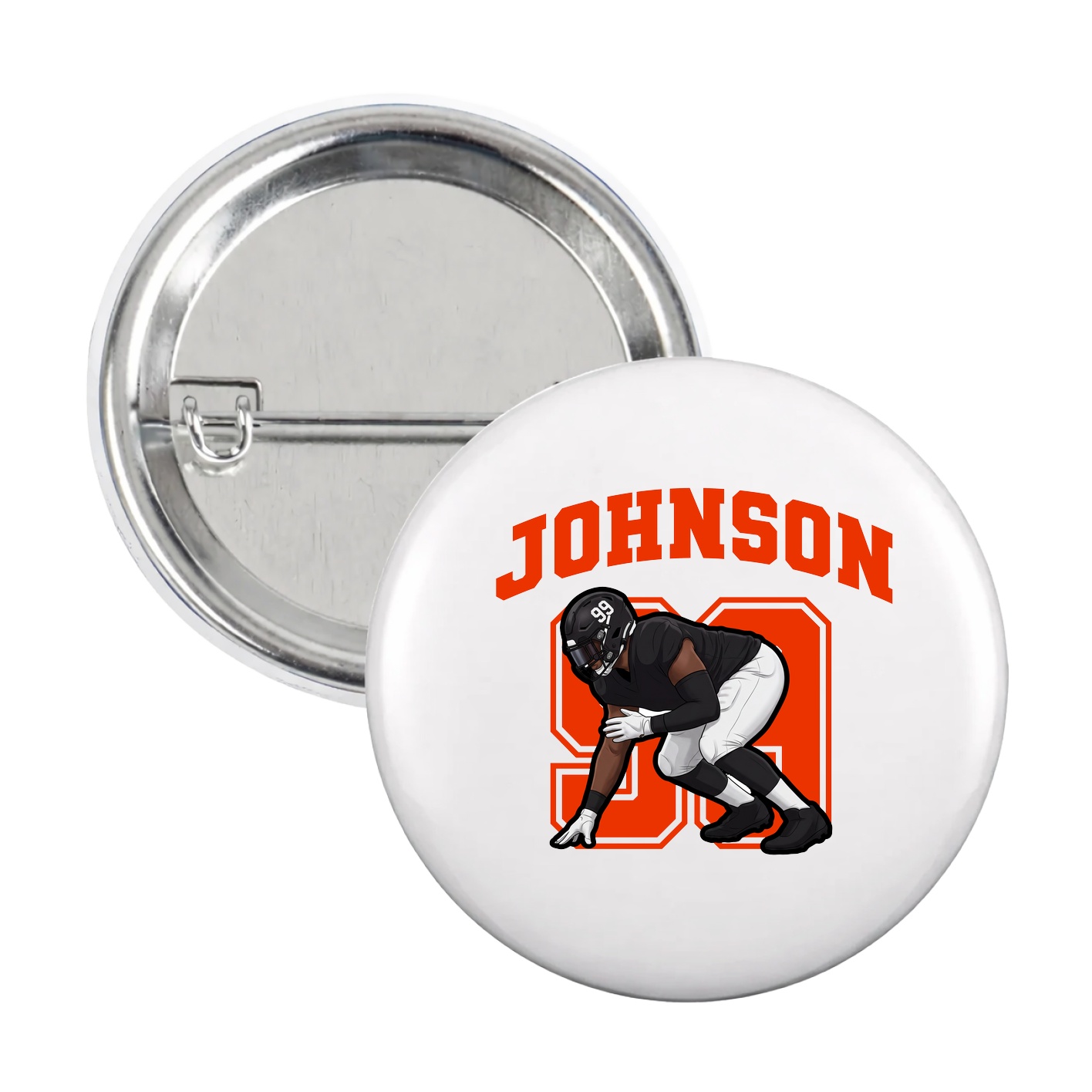 Game Day Button — Number in White