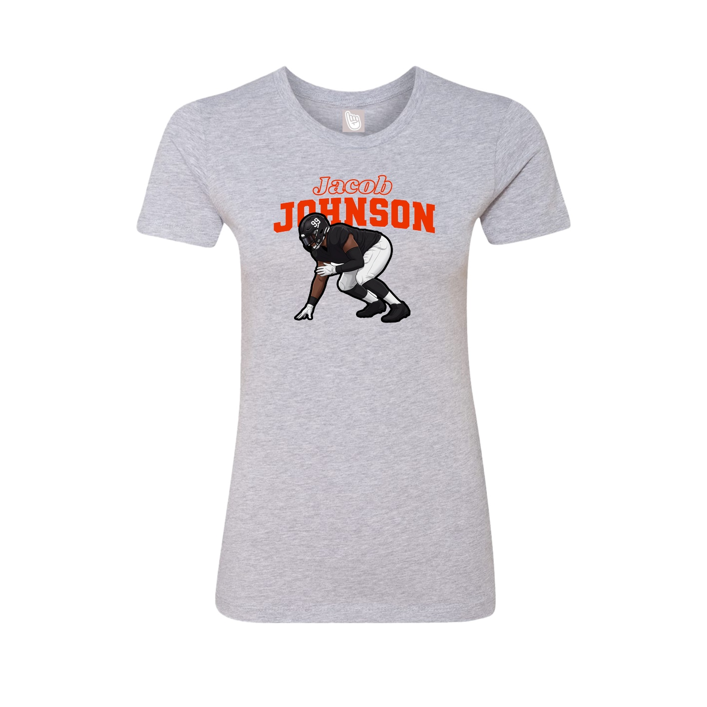 Fitted Women's Tee — Name Arch in Grey