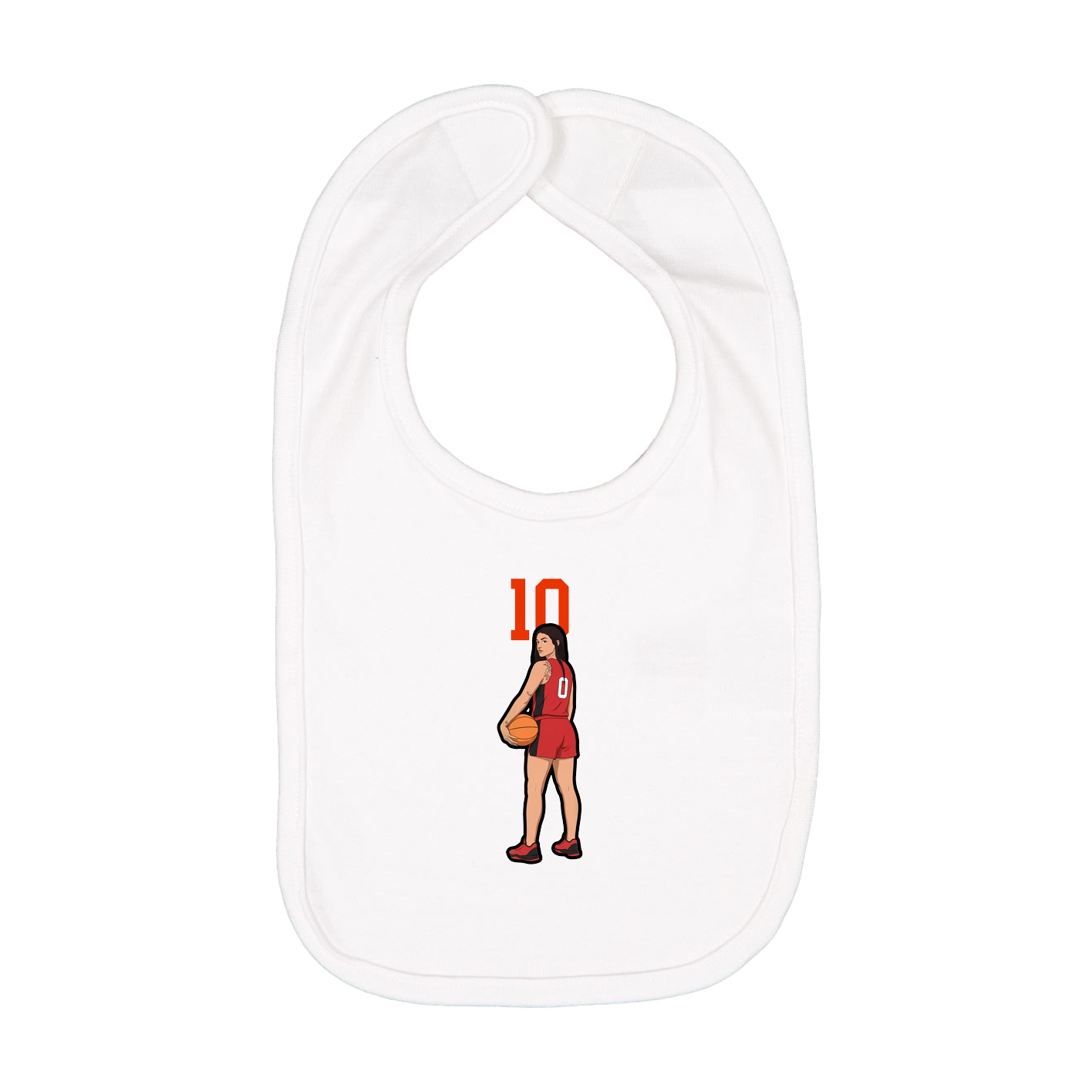 Infant Bib — Number Top in White