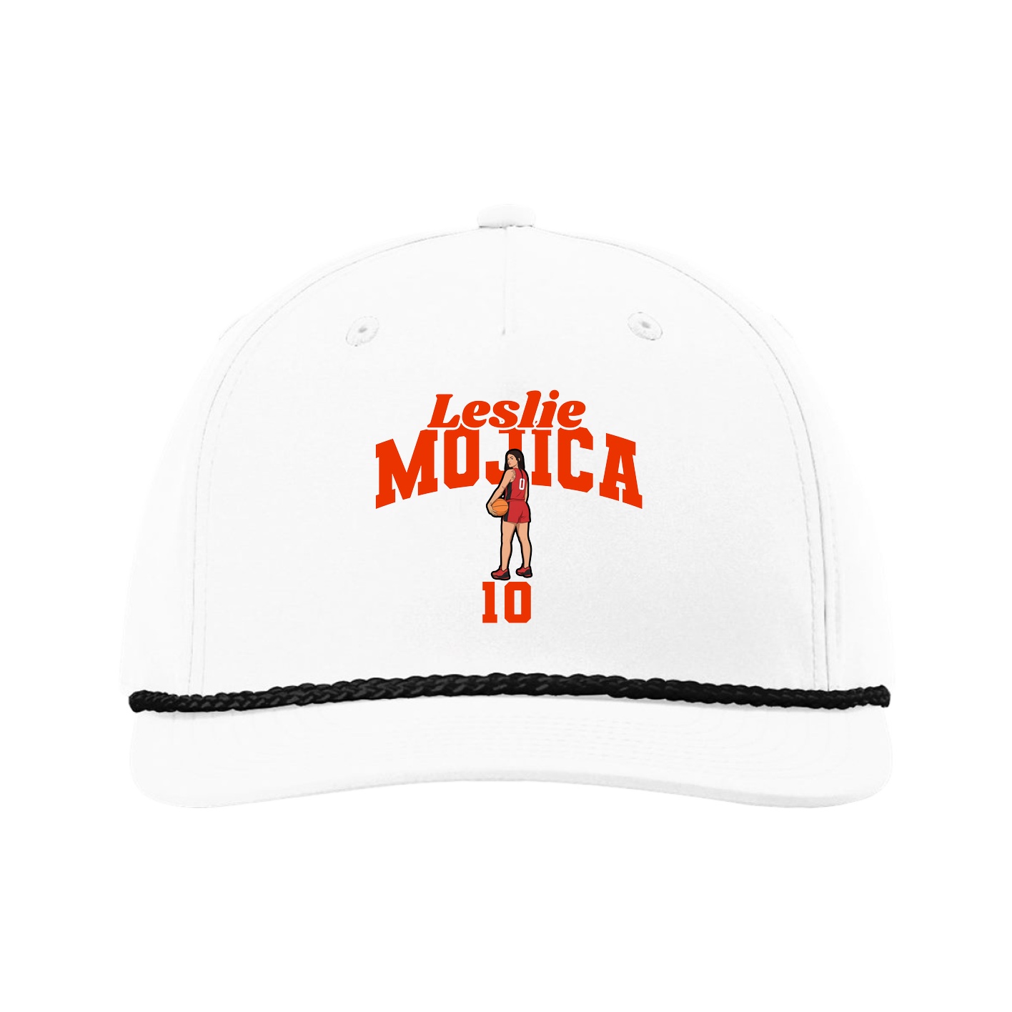 Five-Panel Classic Rope Cap — Signature Arch in White
