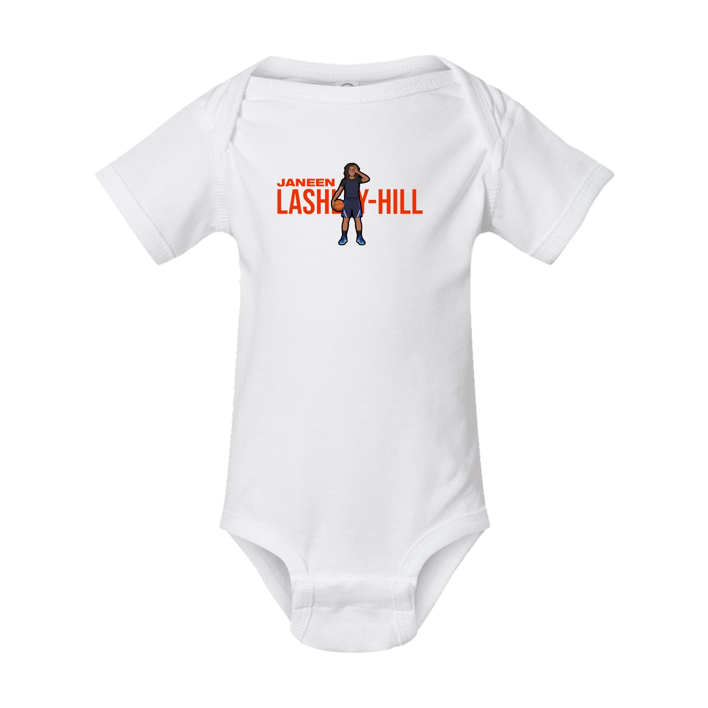 Baby Onesie — Player Name in White