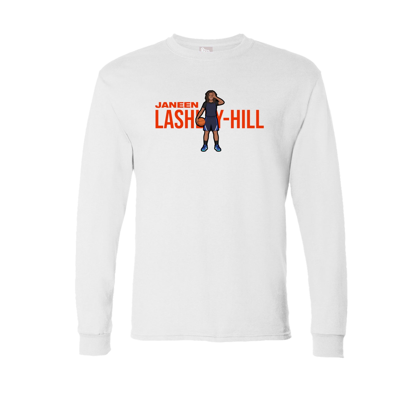 Long Sleeve Tee — Player Name in White