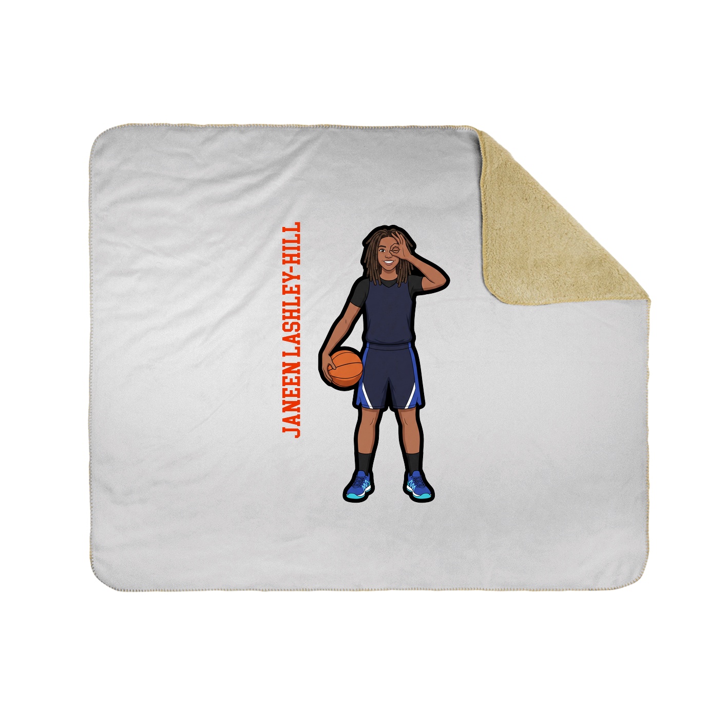 Throw Blanket — Name Vertical in White