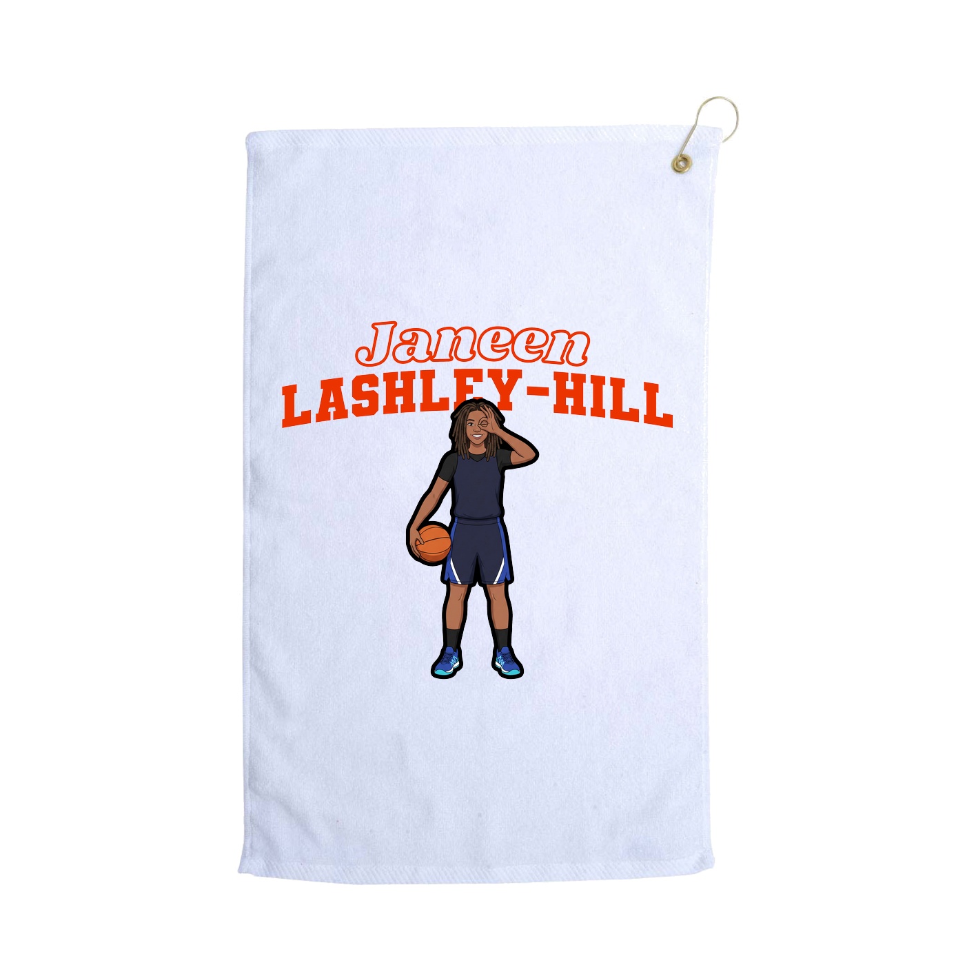 Golf Towel — Name Arch in White