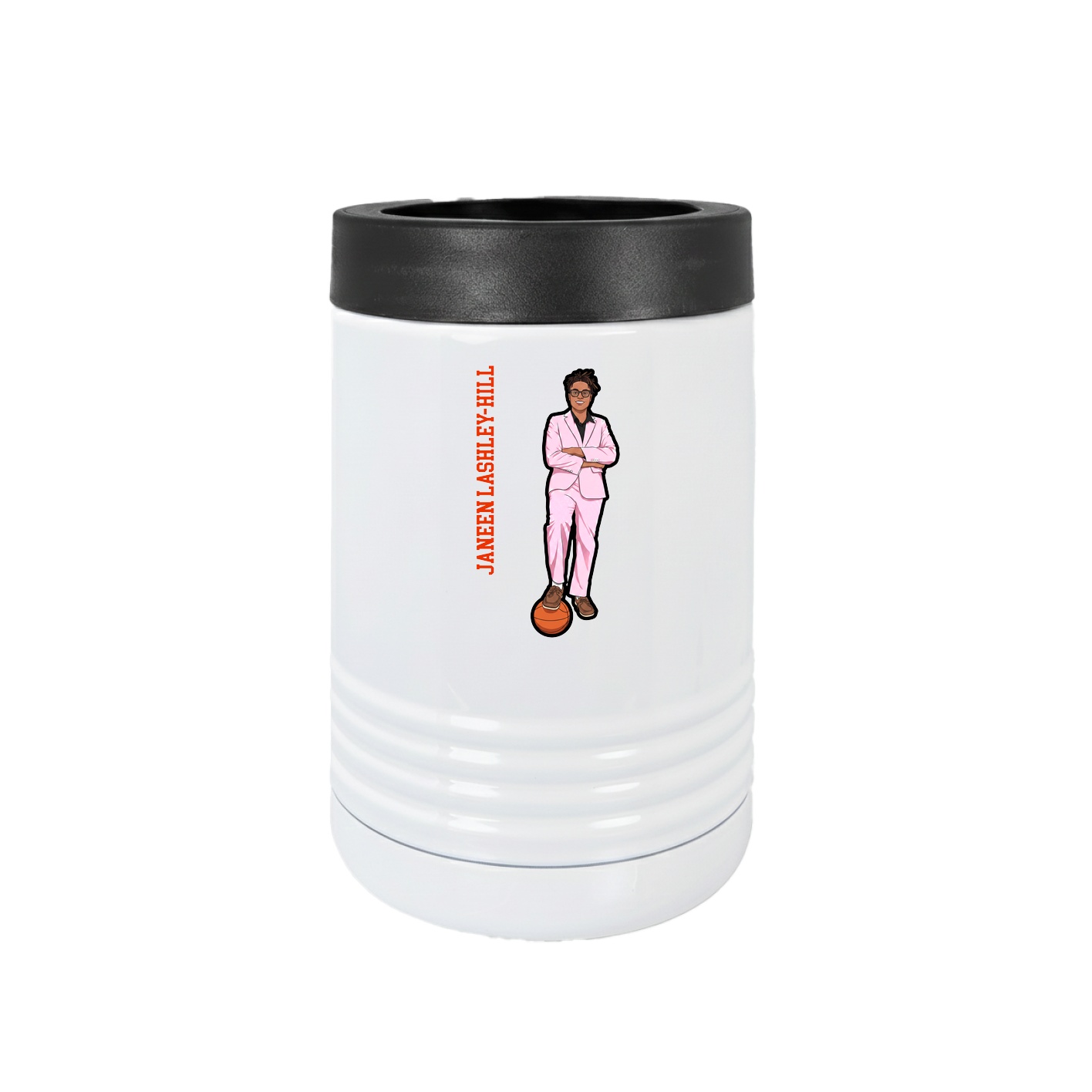 Beverage Holder — Name Vertical in White