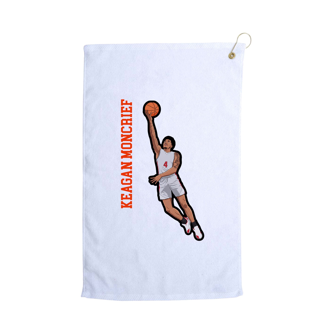 Golf Towel — Name Vertical in White