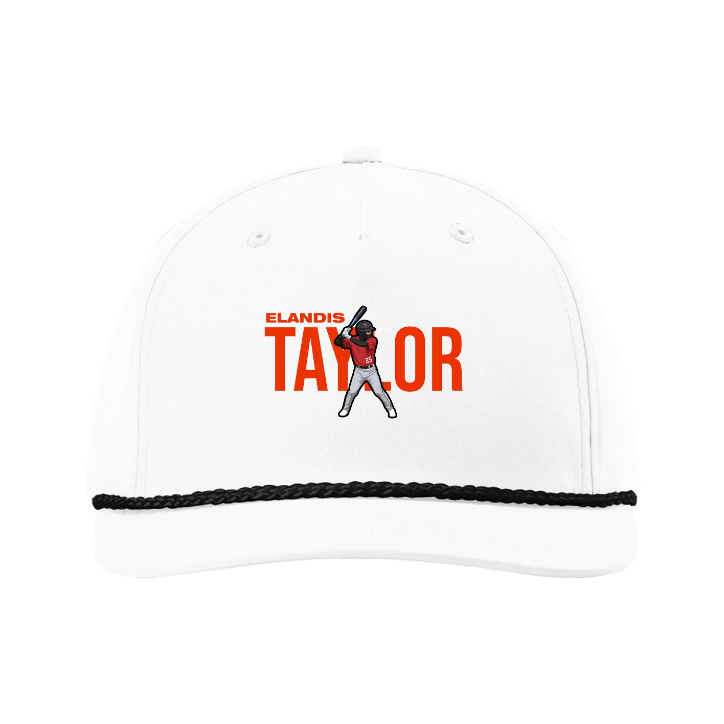 Five-Panel Classic Rope Cap — Player Name in White