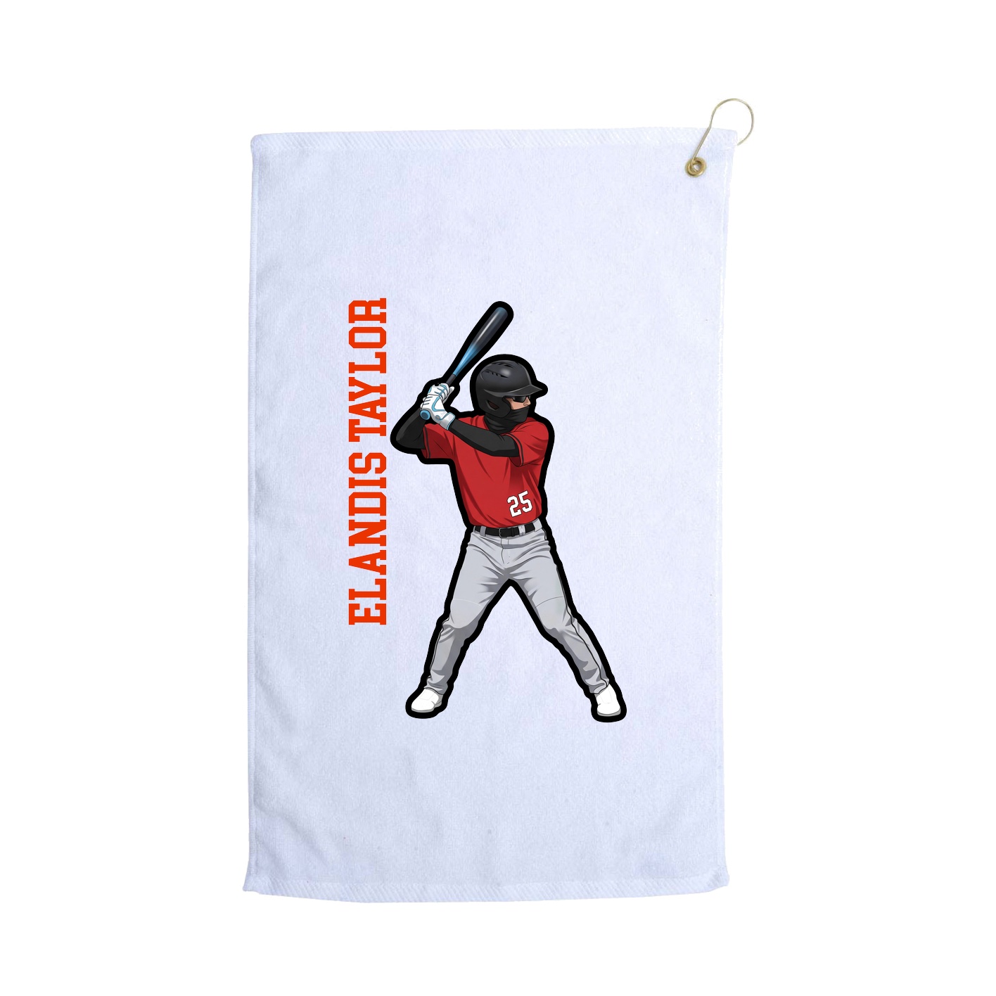 Golf Towel — Name Vertical in White