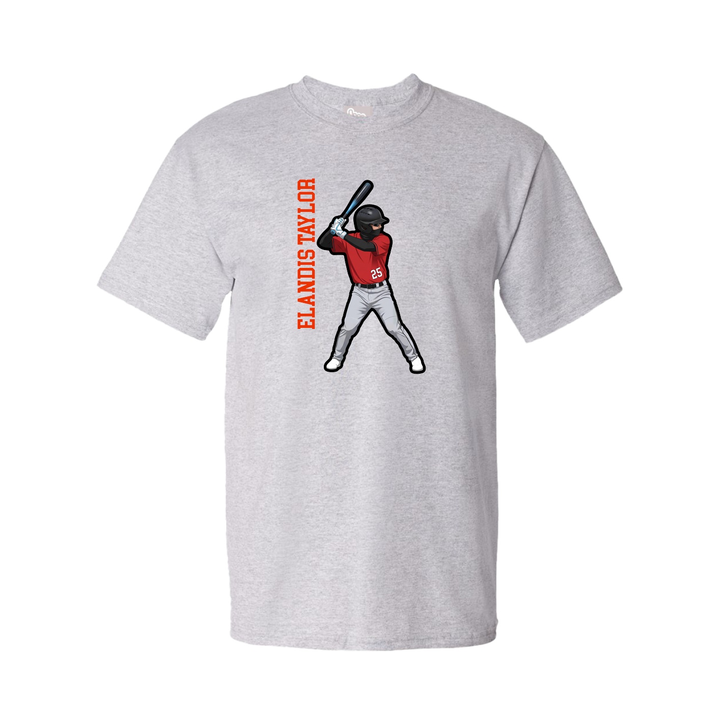 Tee — Name Vertical in Grey