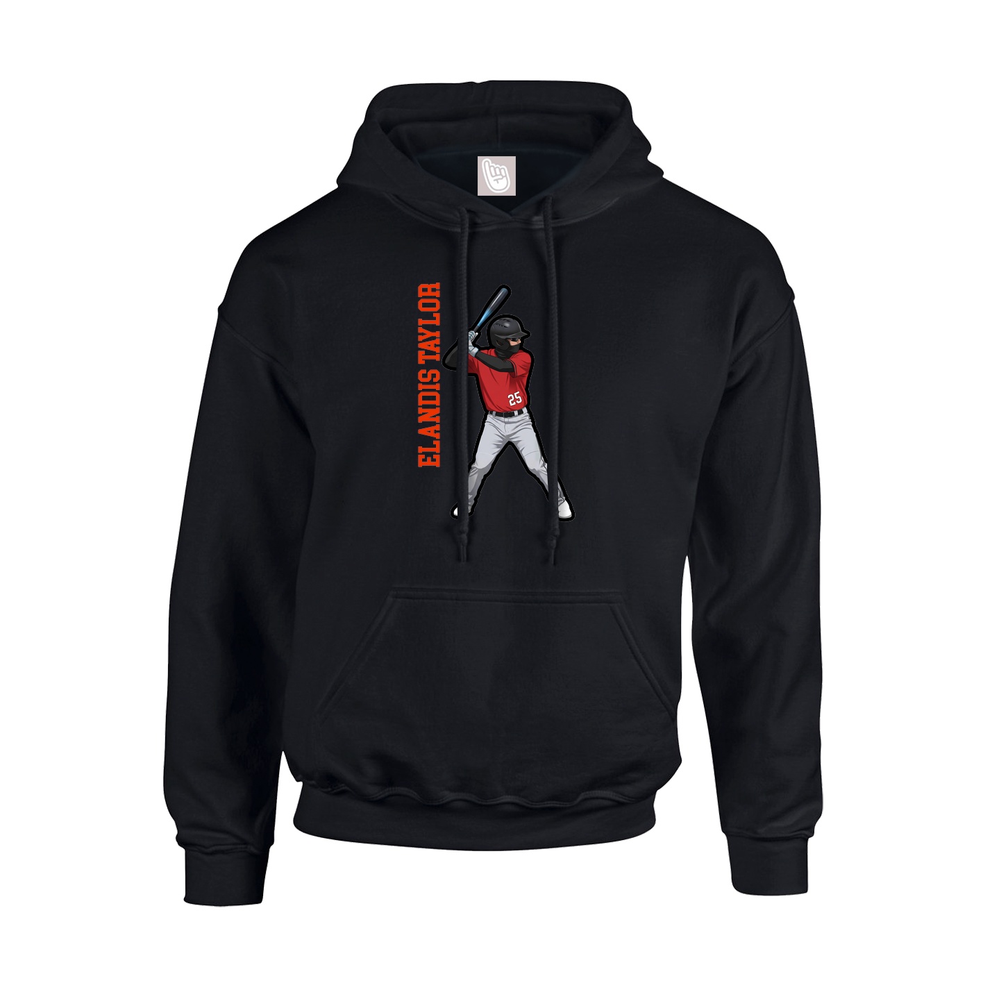 Youth Hoodie — Name Vertical in Black