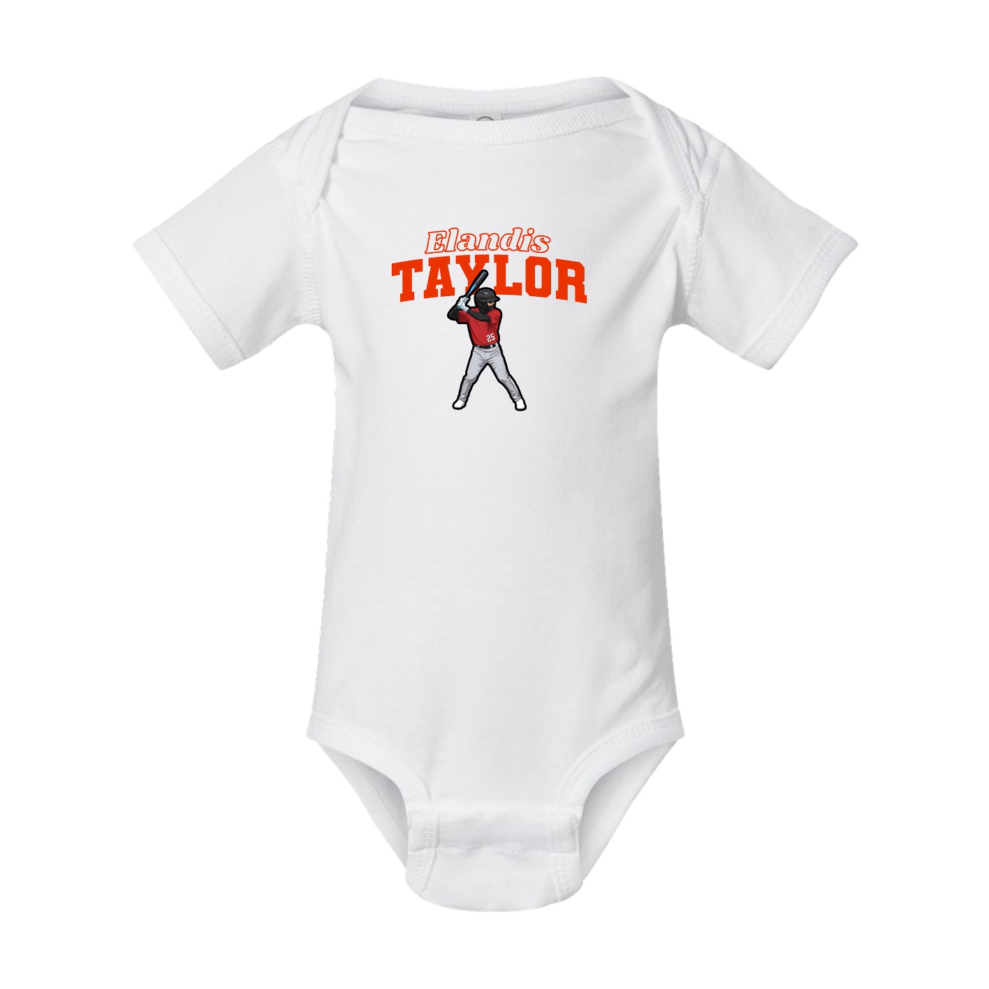 Baby Onesie — Name Arch in White