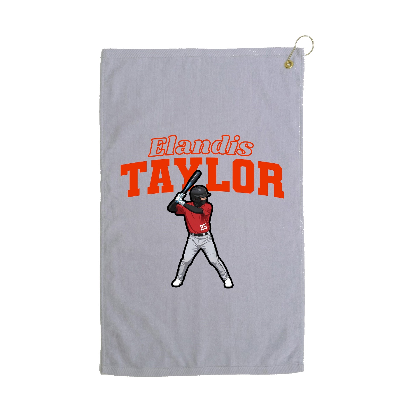 Golf Towel — Name Arch in Grey