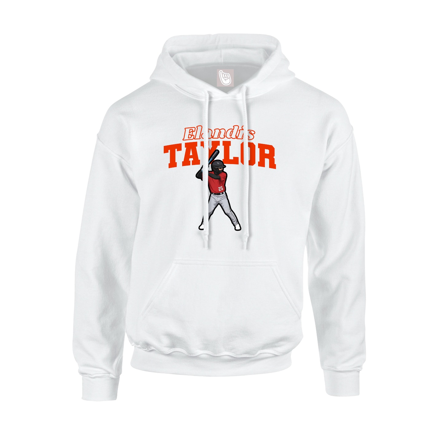 Hoodie — Name Arch in White