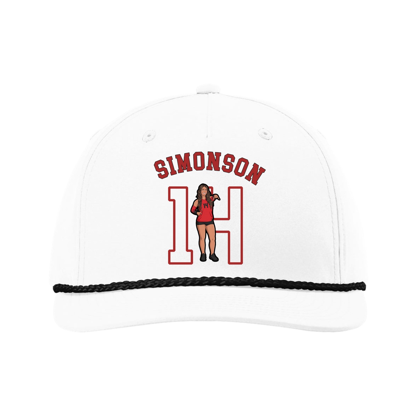 Five-Panel Classic Rope Cap — Shirsey Arch in White