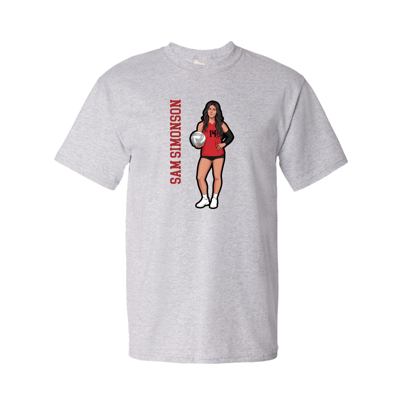 Youth Tee — Name Vertical in Grey