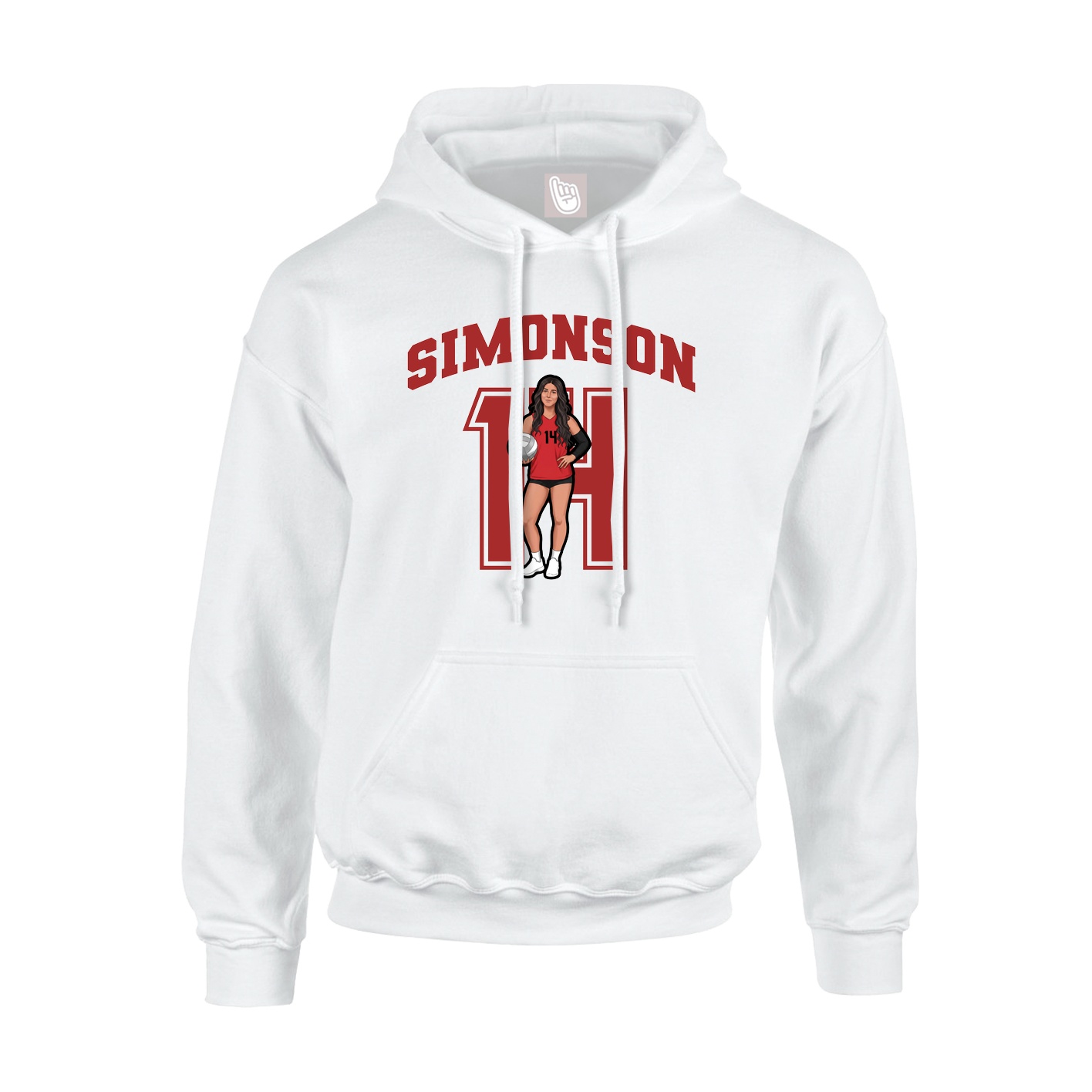 Hoodie — Number in White