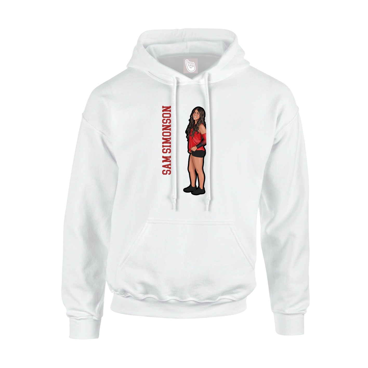 Youth Hoodie — Name Vertical in White