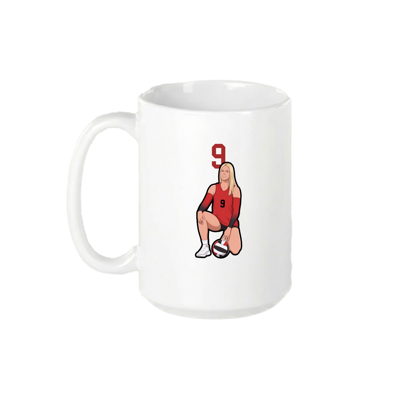 15oz Coffee Mug — Number Top in White