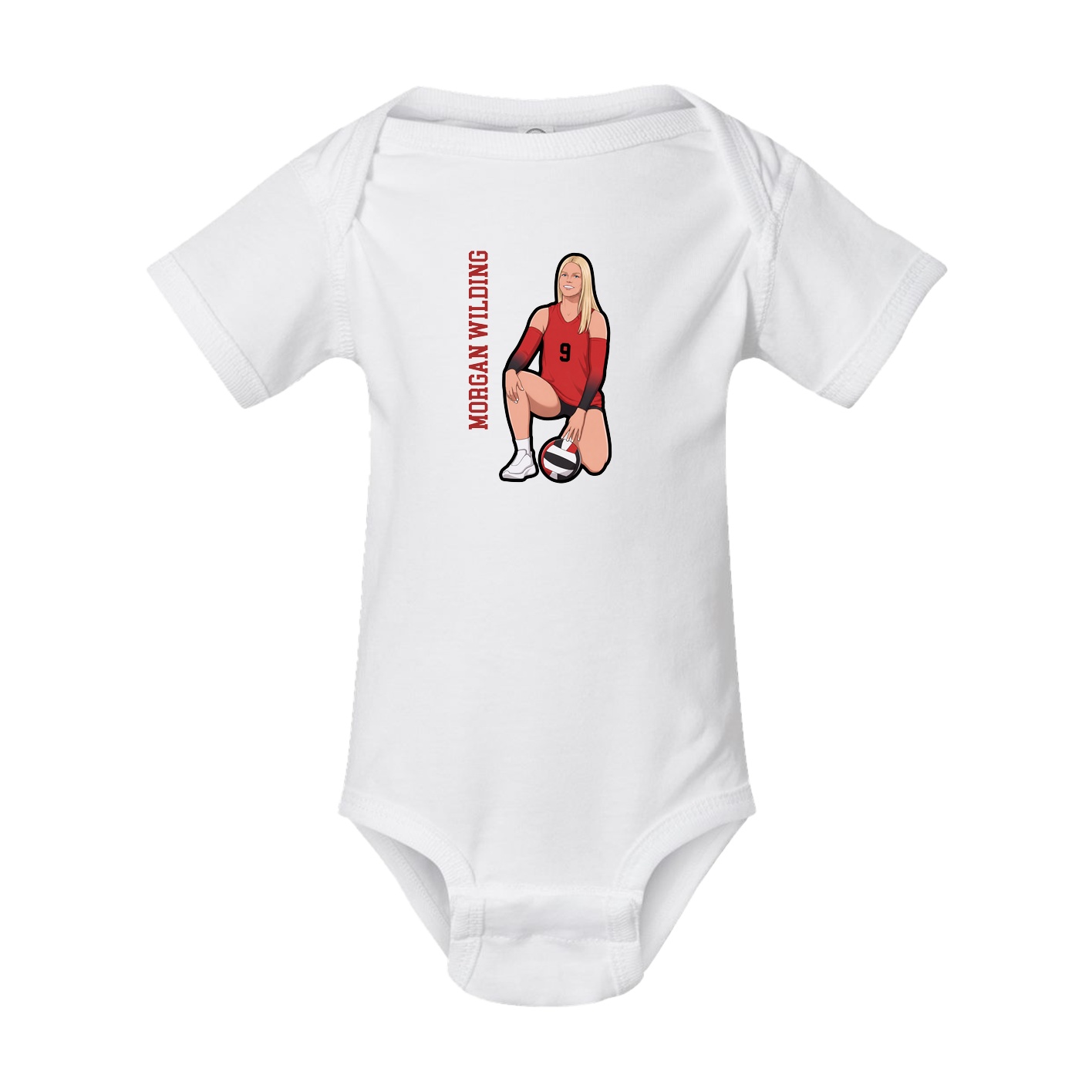 Baby Onesie — Name Vertical in White