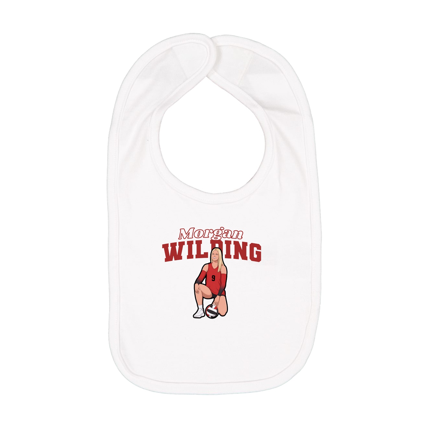 Infant Bib — Name Arch in White
