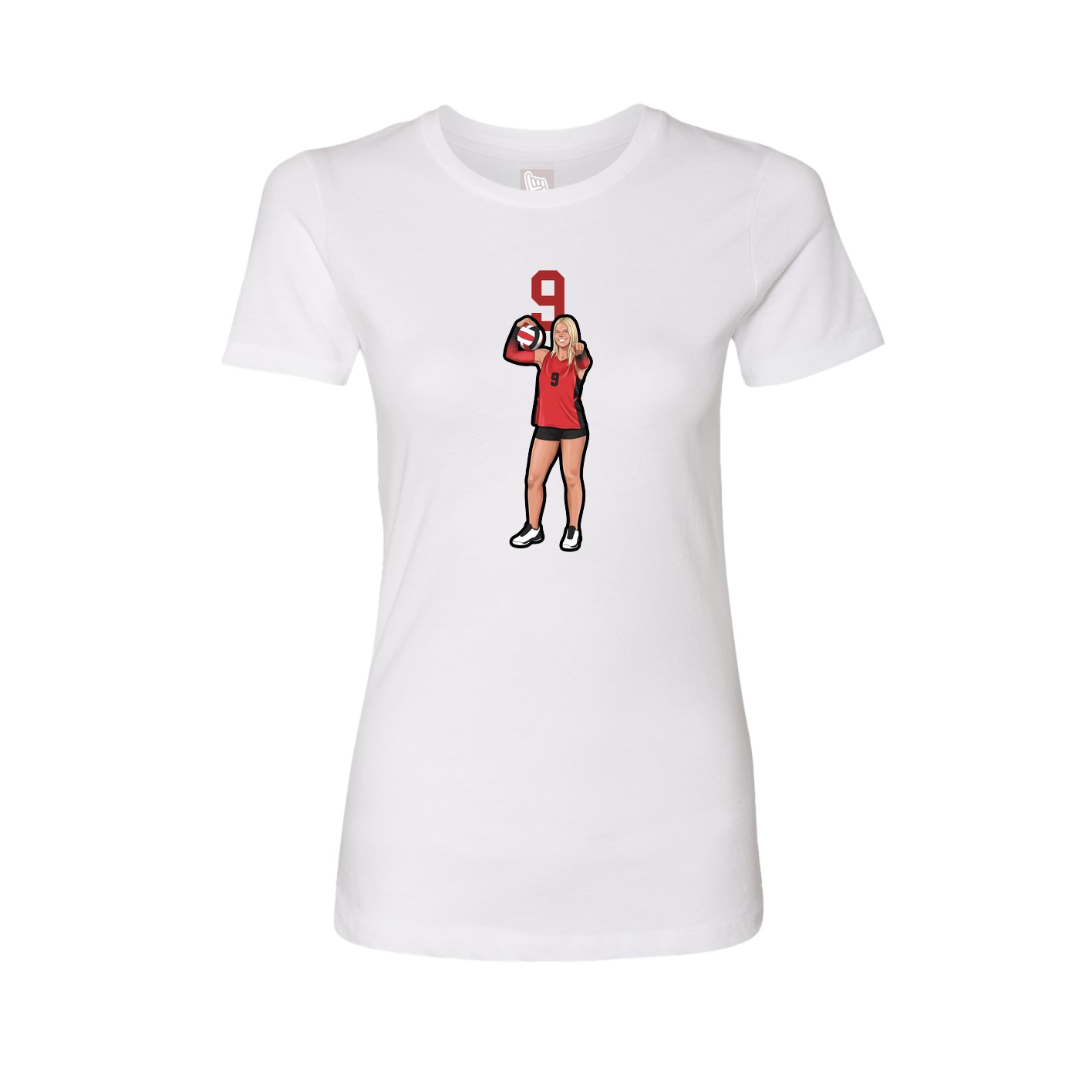 Fitted Women's Tee — Number Top in White