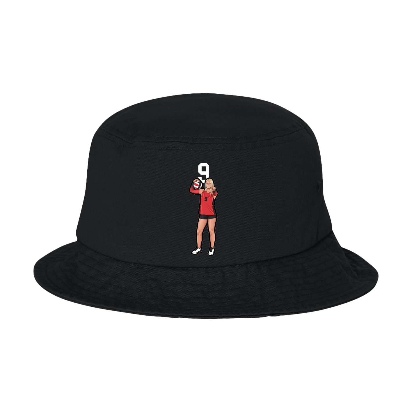 Bucket Cap — Number Top in Black