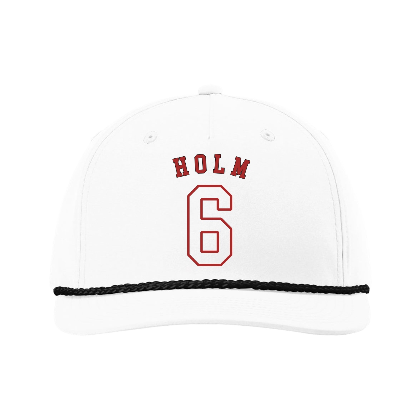 Five-Panel Classic Rope Cap — Shirsey Arch in White