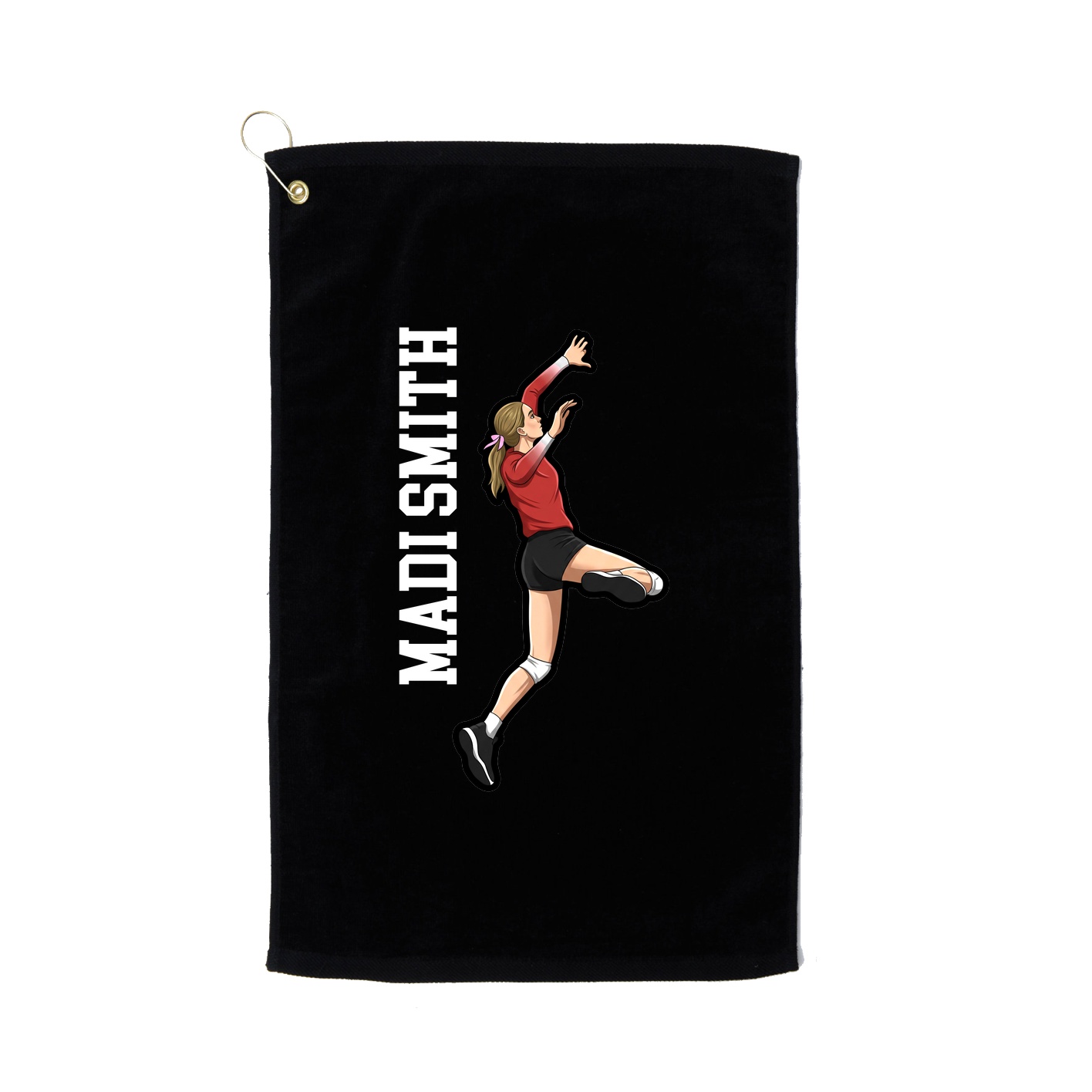 Golf Towel — Name Vertical in Black