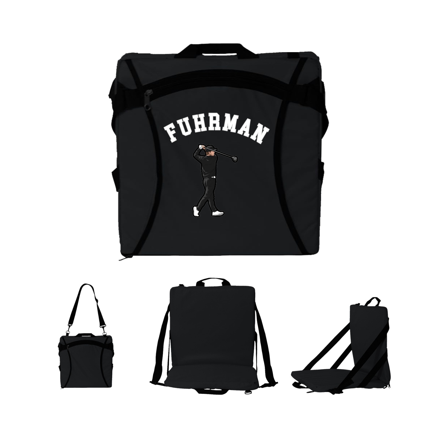 Folding Stadium Seat — Shirsey Arch in Black