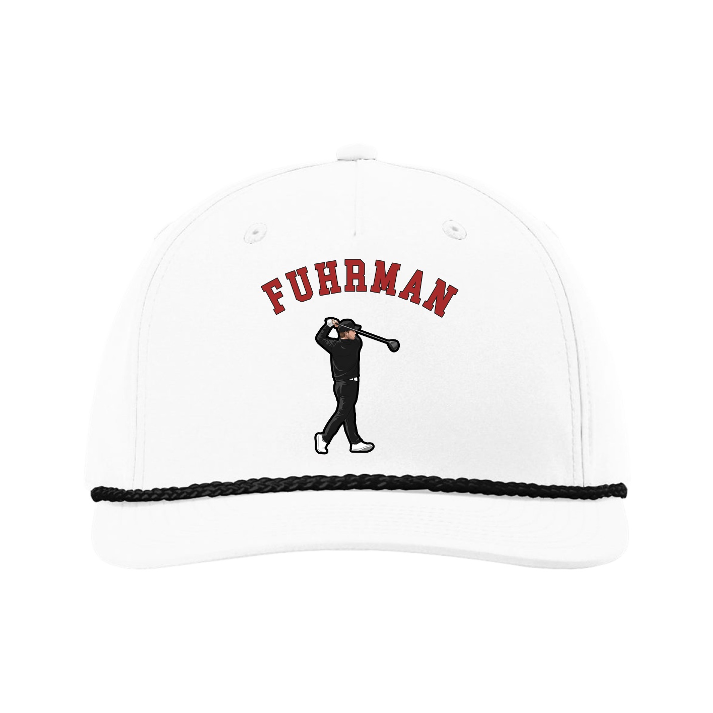 Five-Panel Classic Rope Cap — Shirsey Arch in White