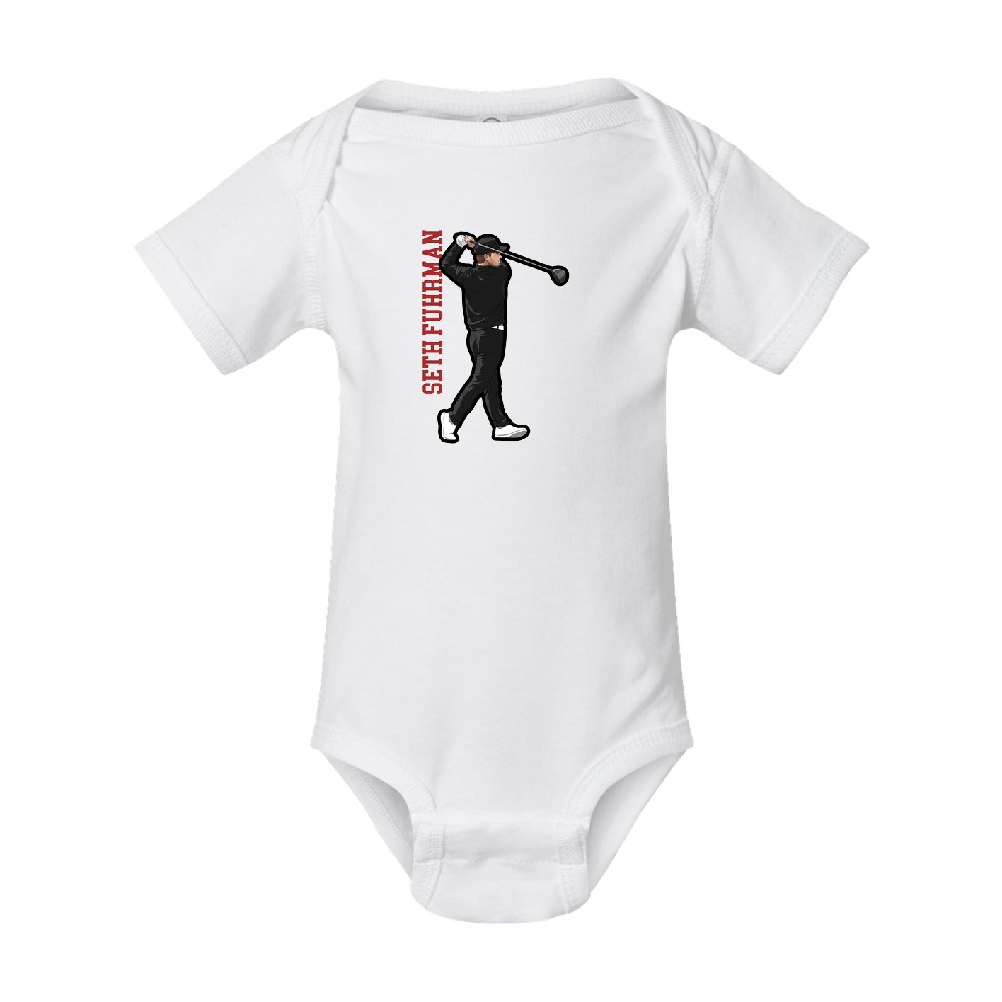Baby Onesie — Name Vertical in White