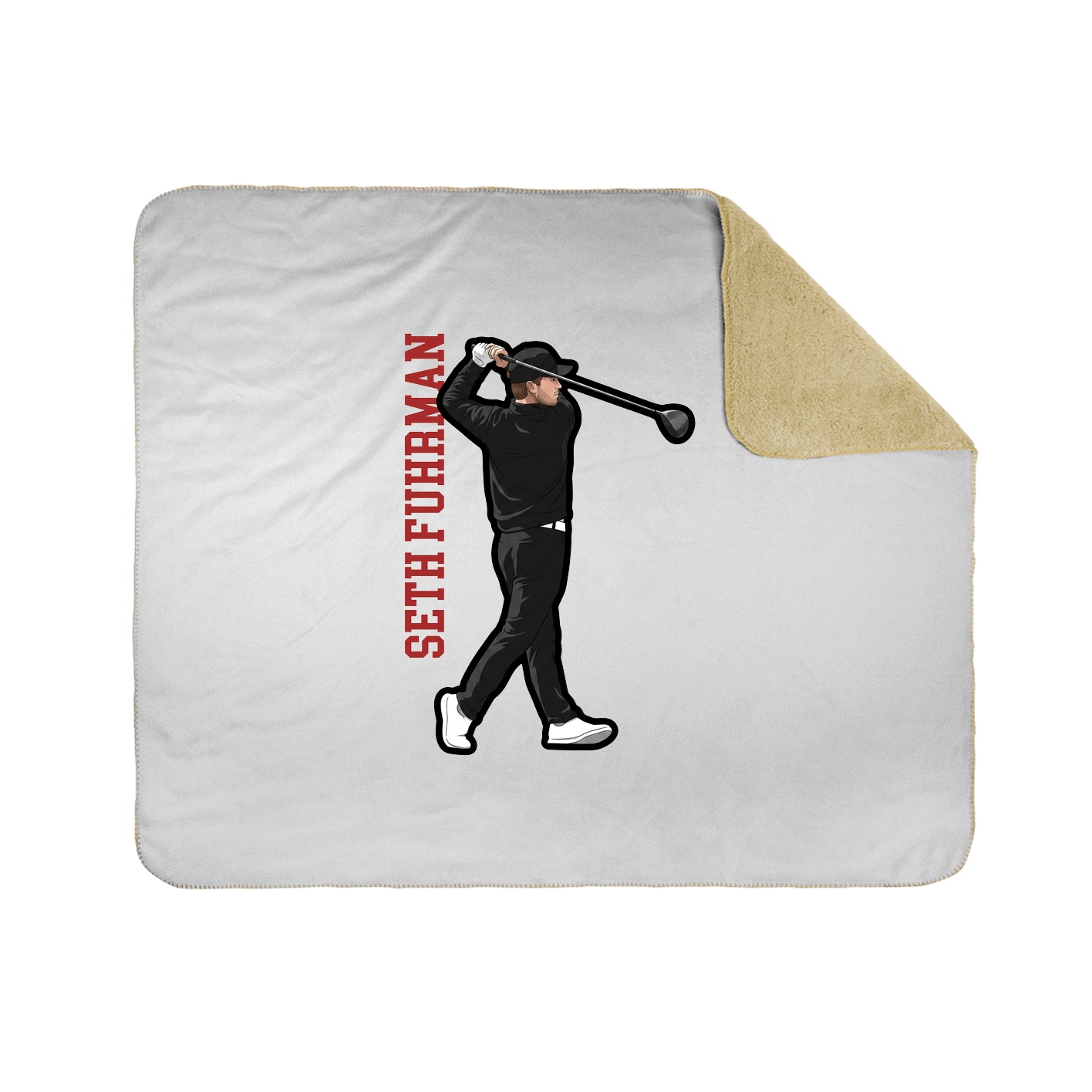 Throw Blanket — Name Vertical in White
