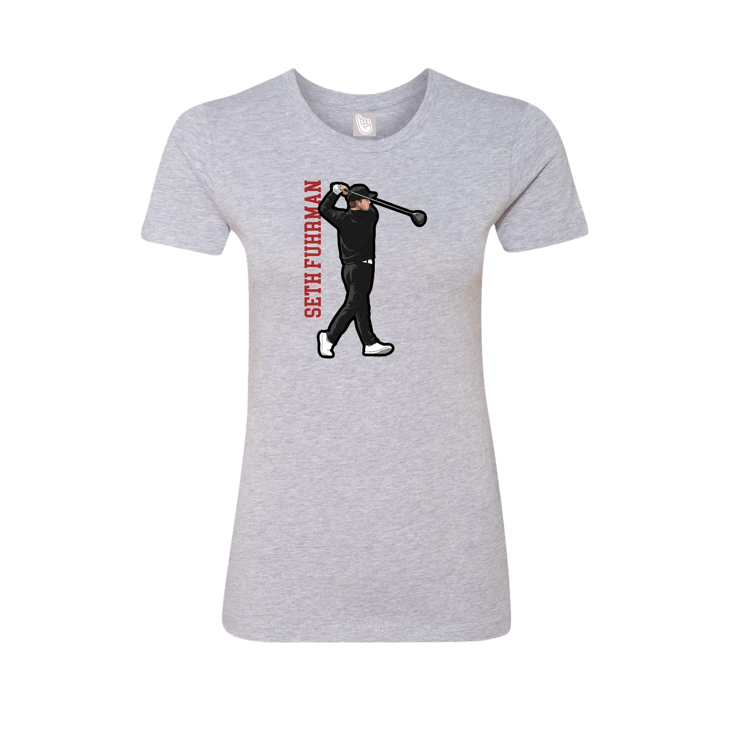 Womens Tee — Name Vertical in Grey