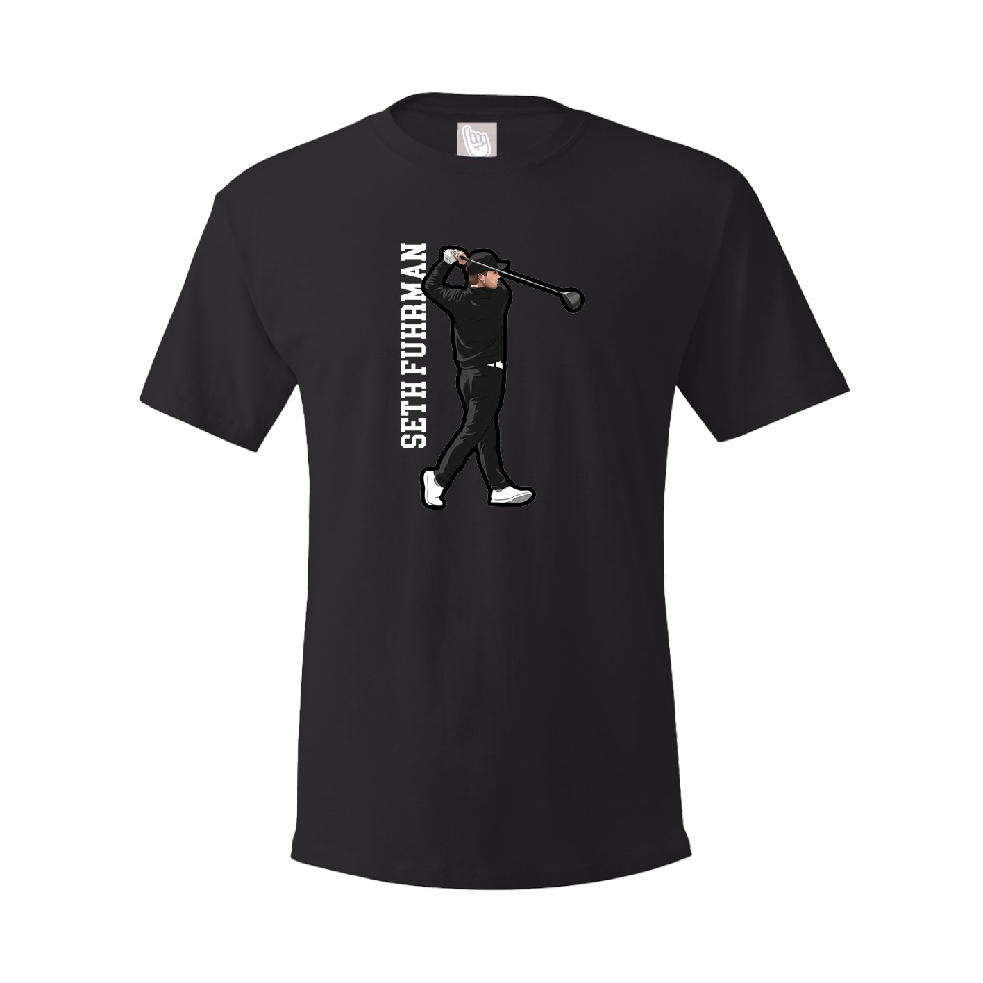 Youth Tee — Name Vertical in Black