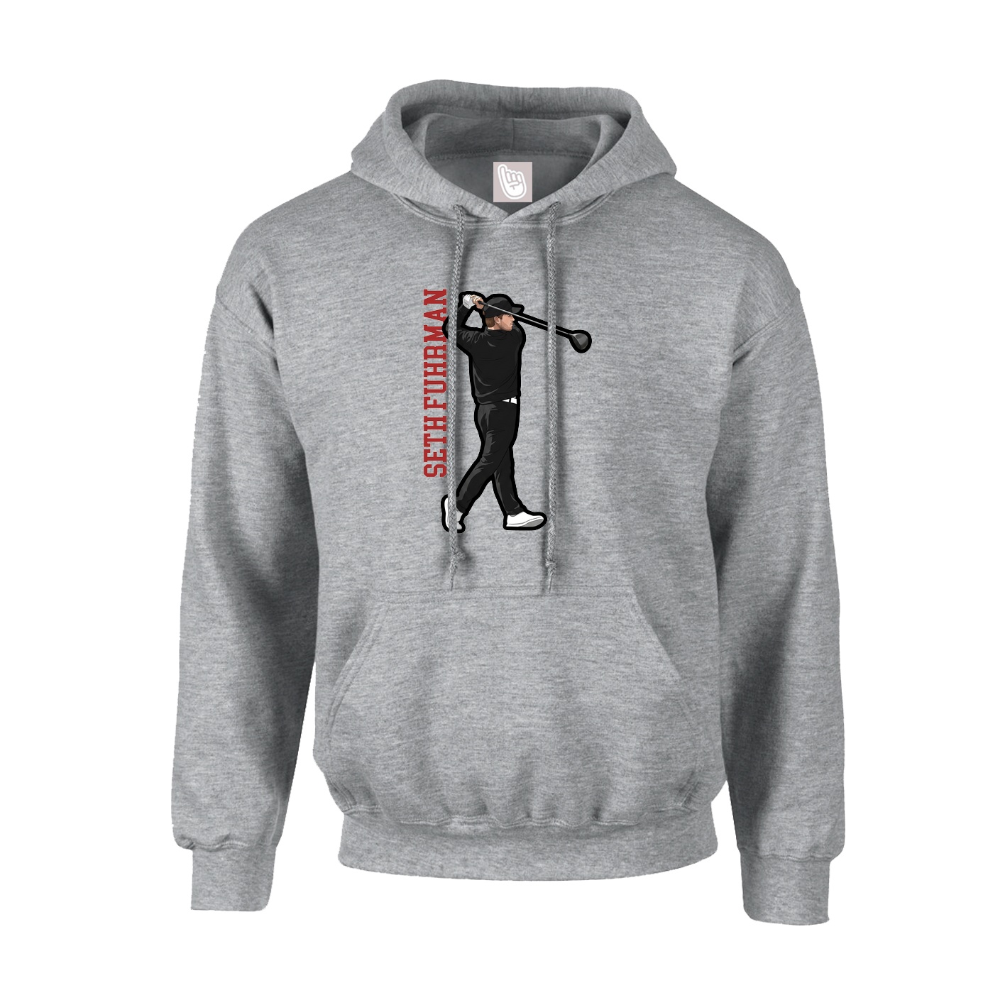 Youth Hoodie — Name Vertical in Grey