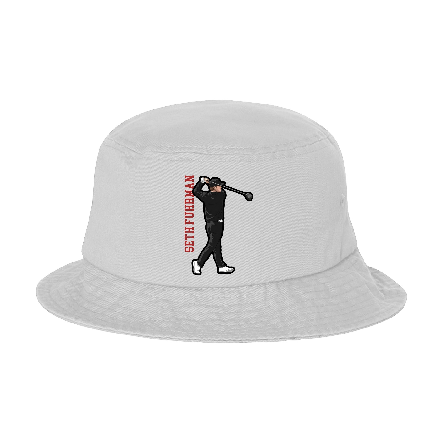 Bucket Cap — Name Vertical in White