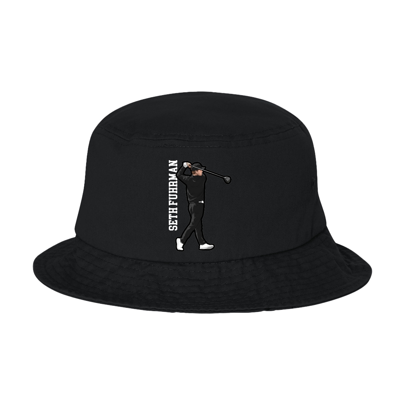 Bucket Cap — Name Vertical in Black