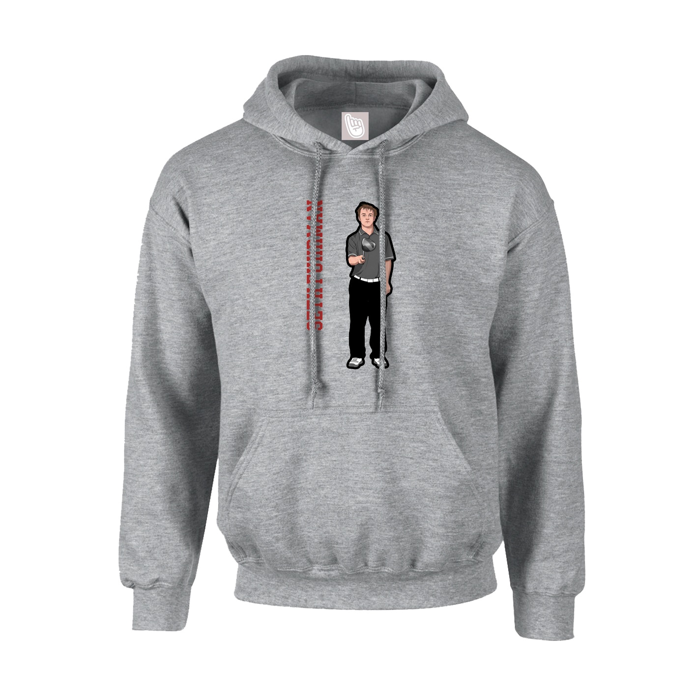 Youth Hoodie — Name Vertical in Grey