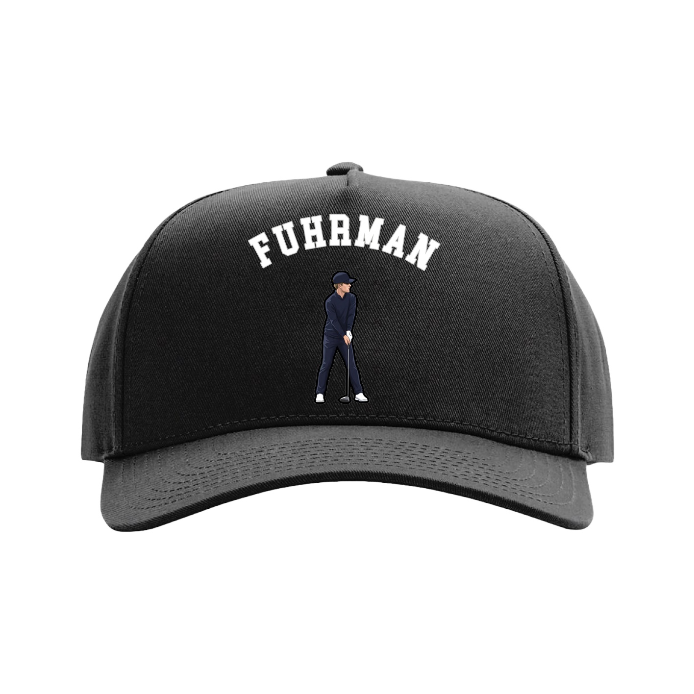 Full Fabric Five-Panel Champ Cap — Shirsey Arch in Black