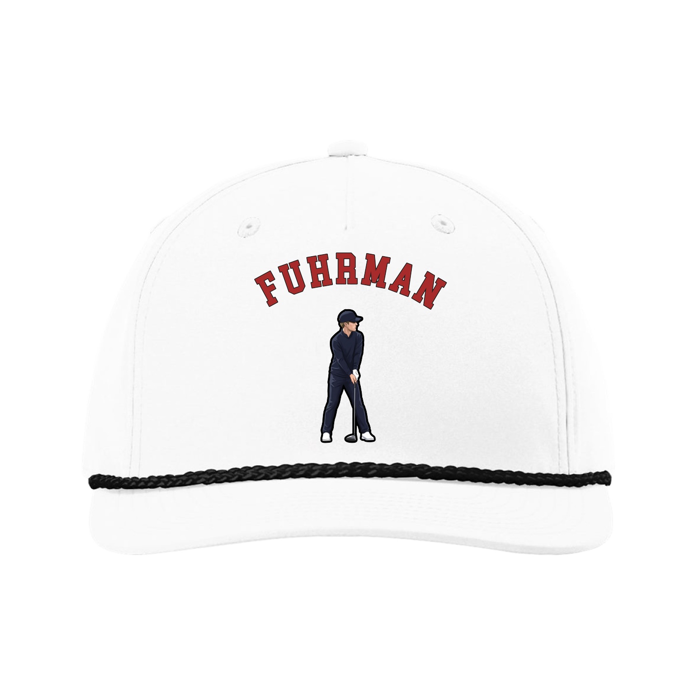 Five-Panel Classic Rope Cap — Shirsey Arch in White