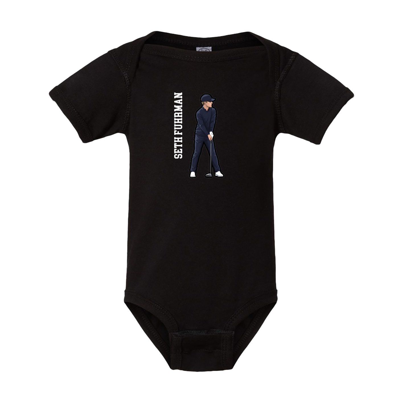 Baby Onesie — Name Vertical in Black