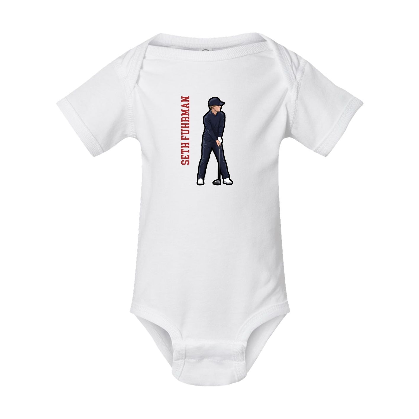 Baby Onesie — Name Vertical in White