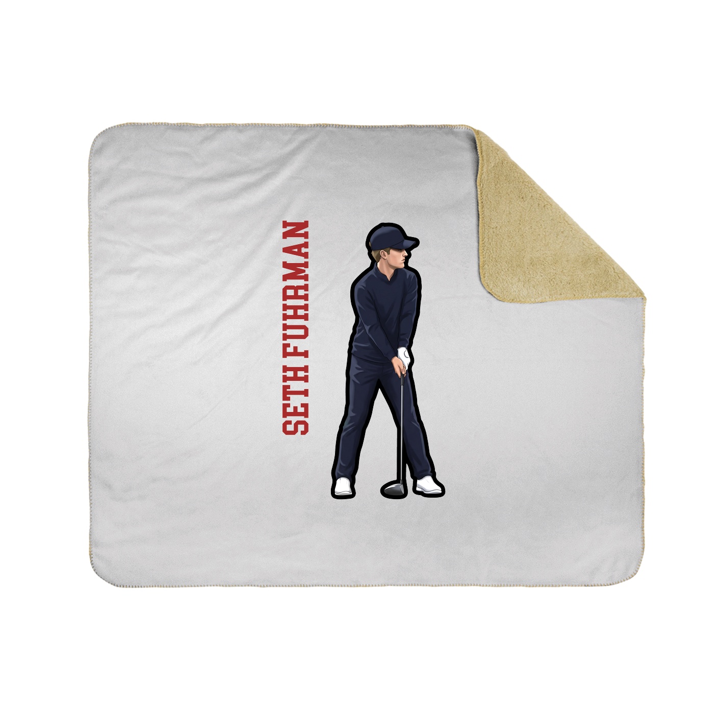 Throw Blanket — Name Vertical in White
