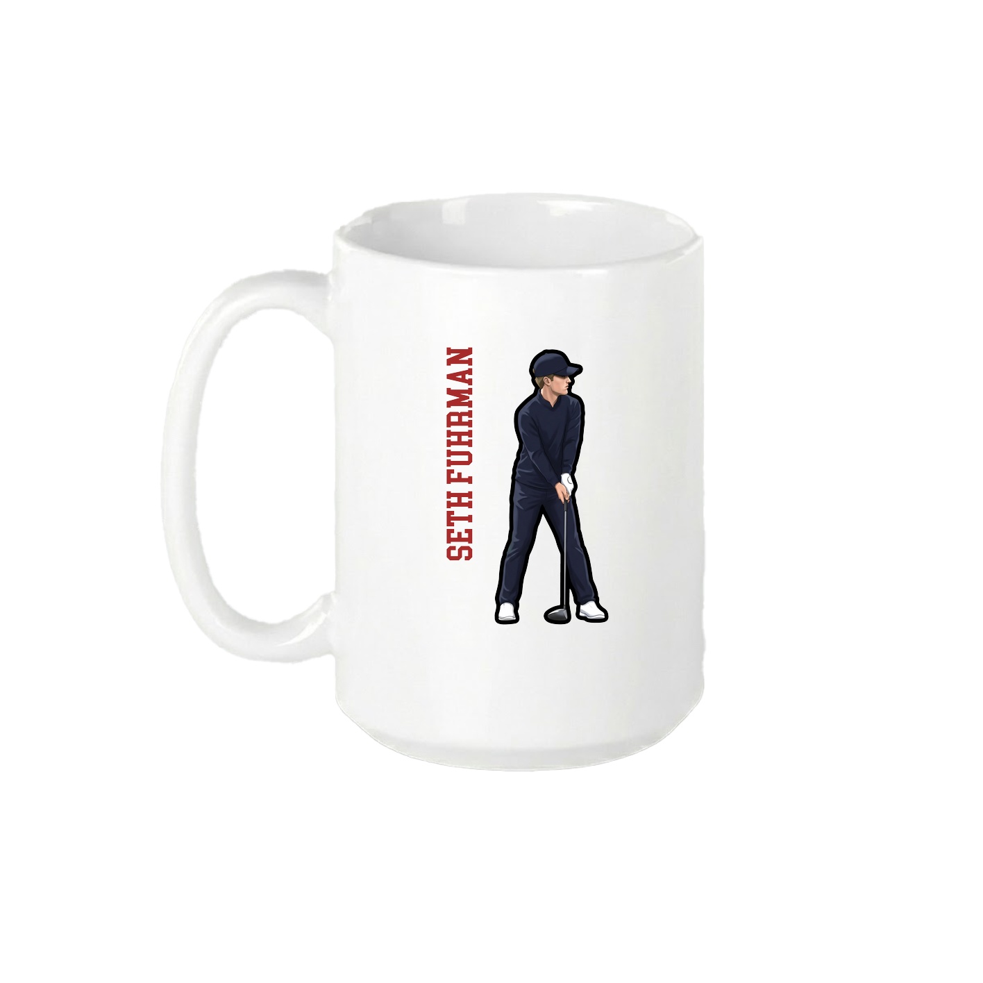 15oz Coffee Mug — Name Vertical in White