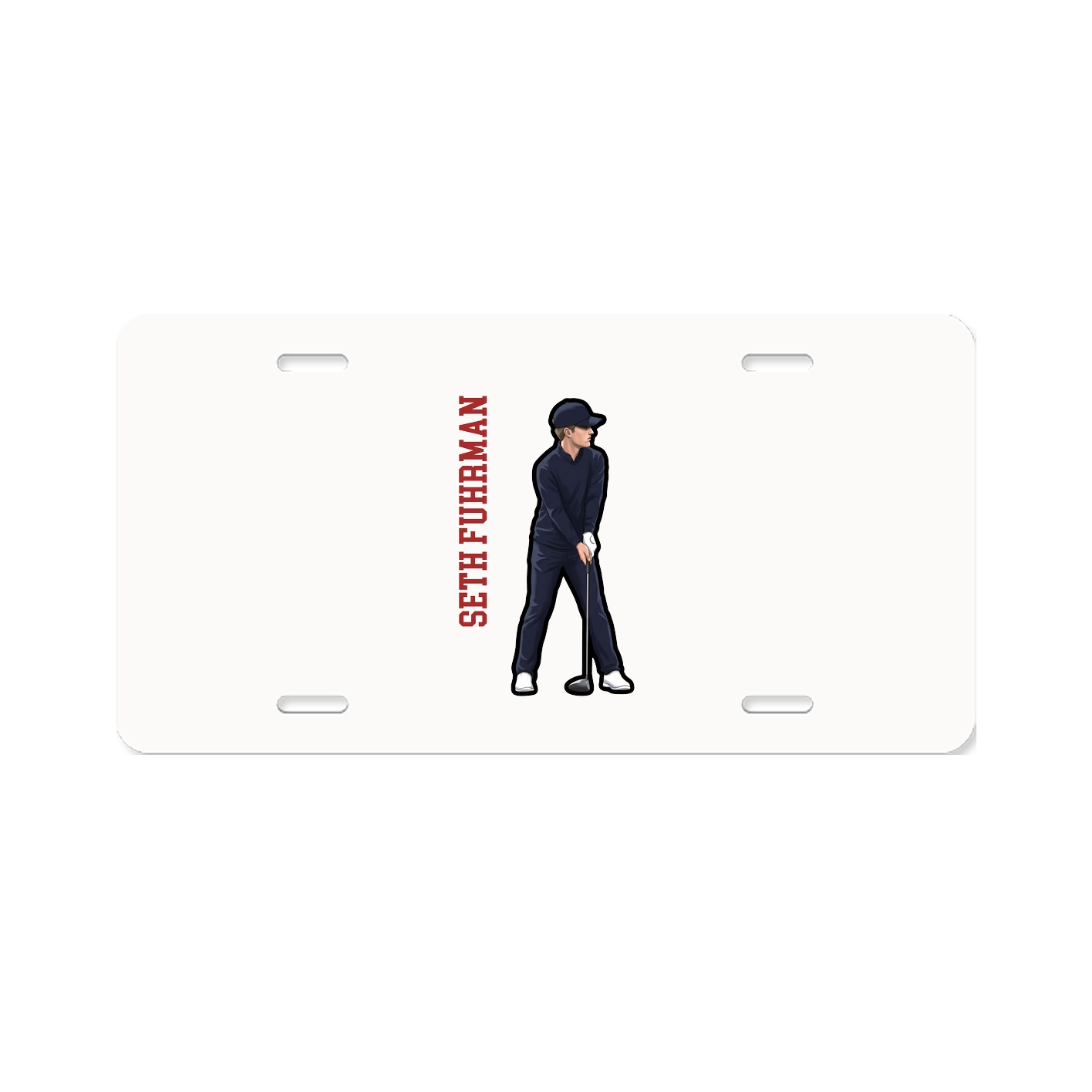 License Plate — Name Vertical in Classic