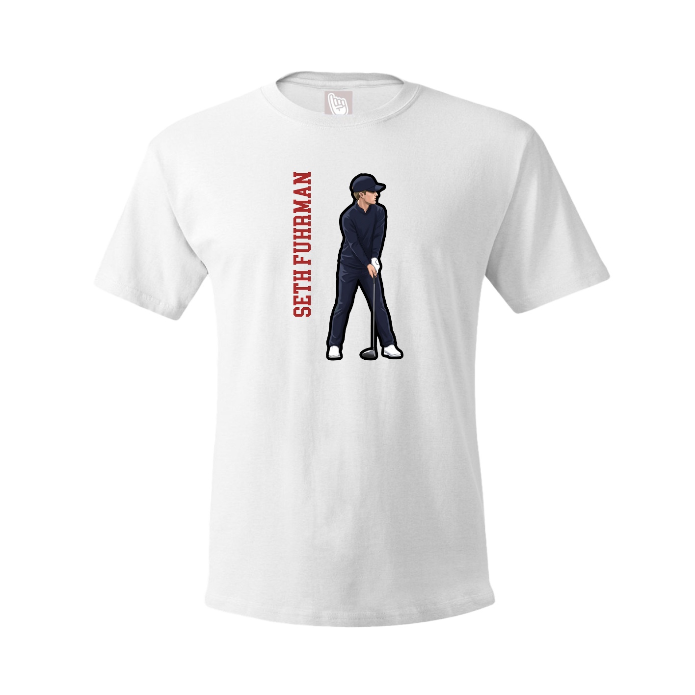 Youth Tee — Name Vertical in White