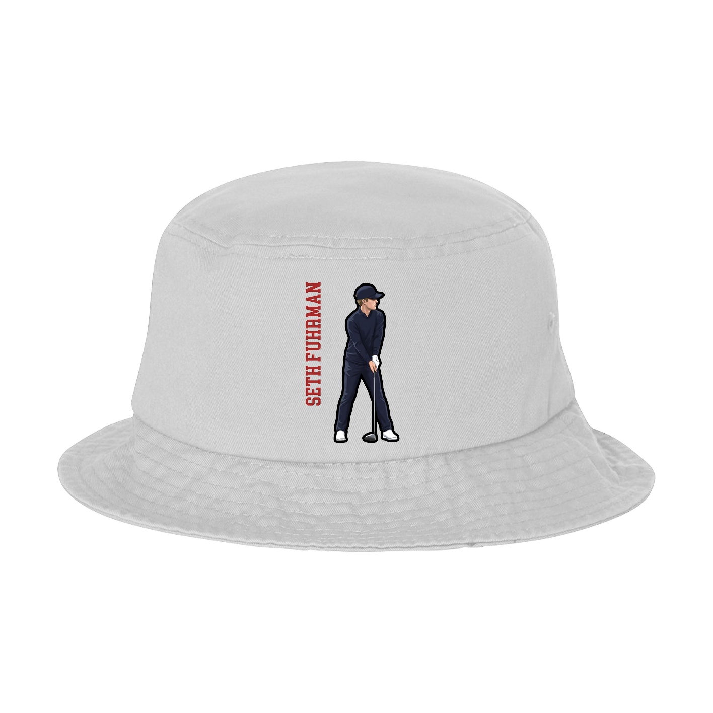 Bucket Cap — Name Vertical in White