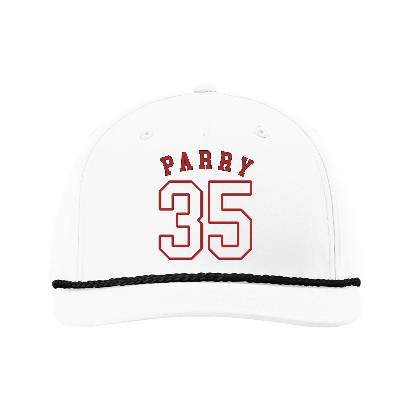 Five-Panel Classic Rope Cap — Shirsey Arch in White
