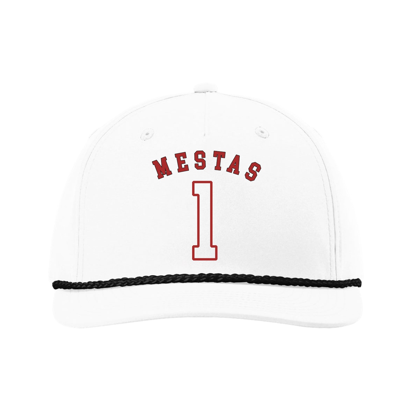 Five-Panel Classic Rope Cap — Shirsey Arch in White