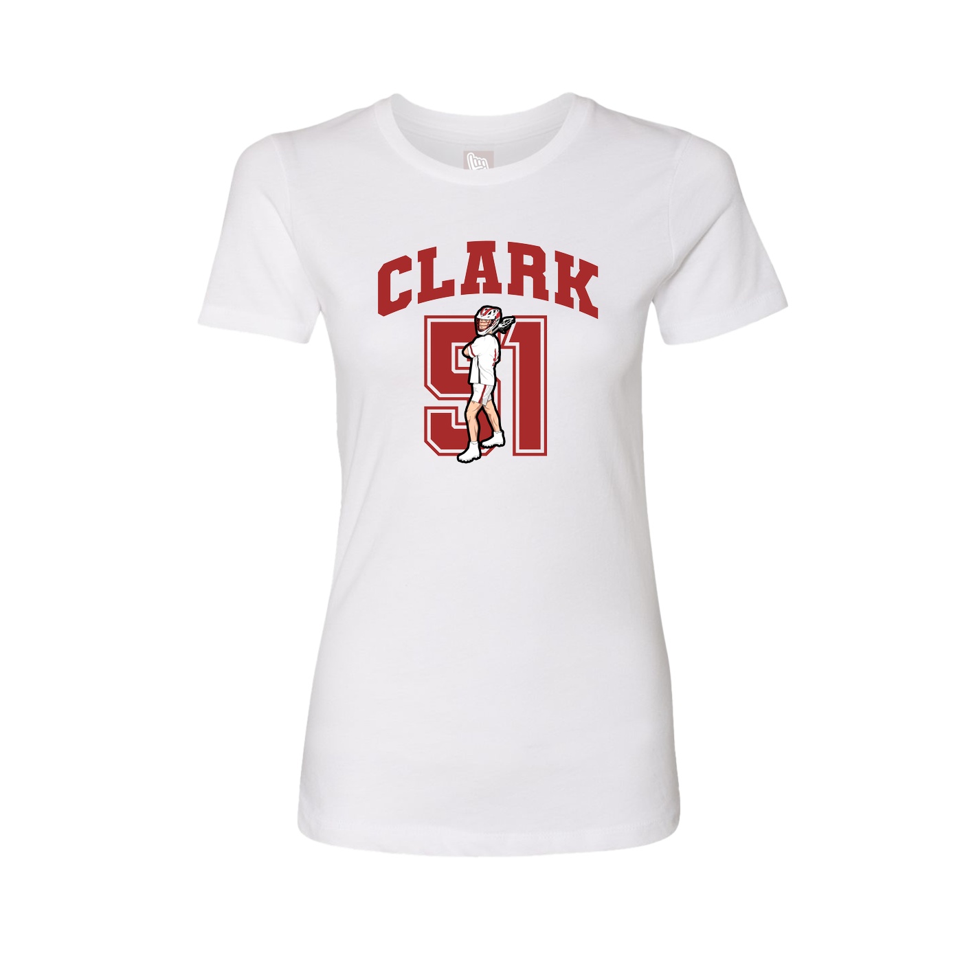 Fitted Women's Tee — Number in White